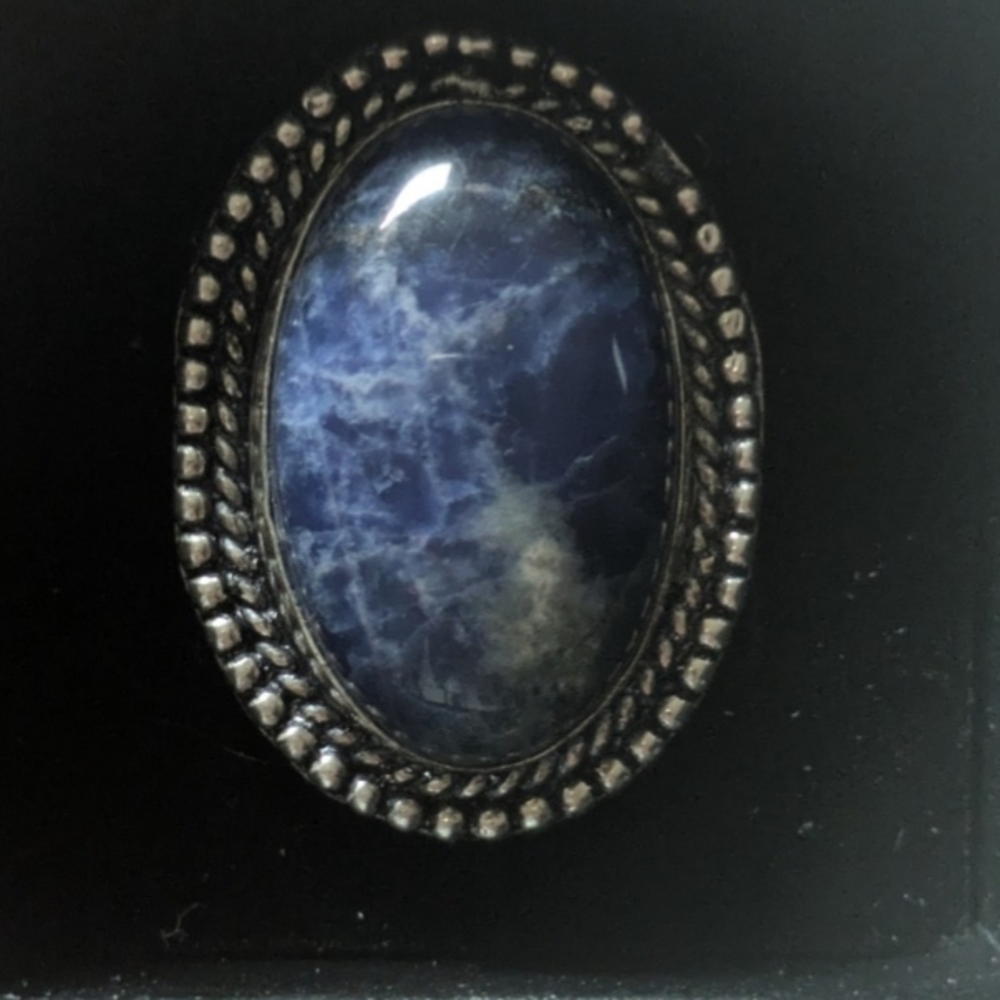 Elegant Blue Stone Silver Ring